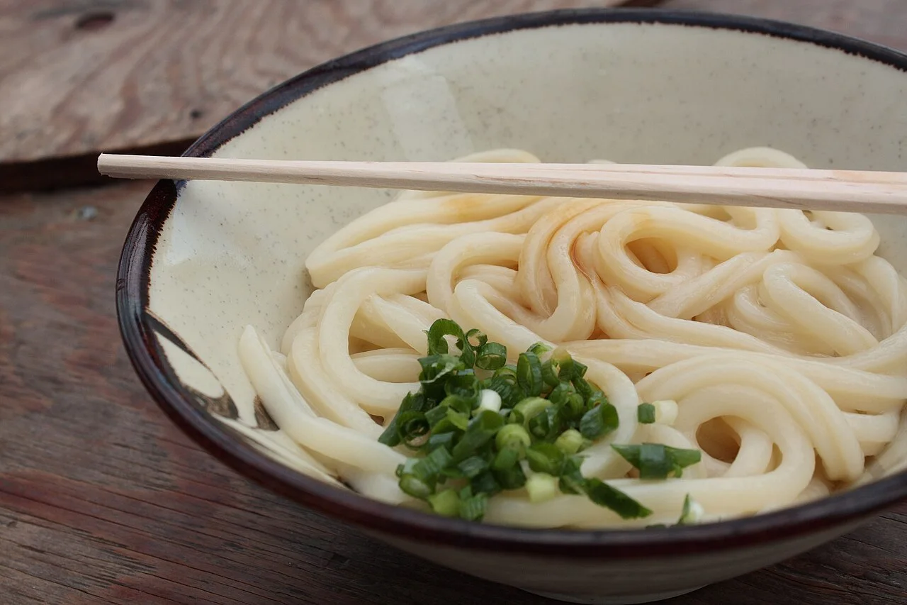 器に盛られた釜揚げ讃岐うどん